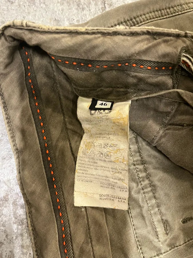 FW2006 Dolce & Gabbana Multi Pockets Olive Cargo Shorts XIEAVsY 7