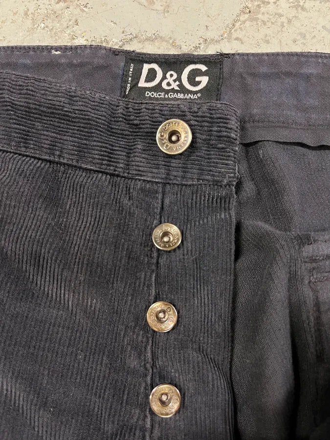 FW2006 Dolce & Gabbana Navy Velvet Bondage Cargo Pants RjTgHqq 7