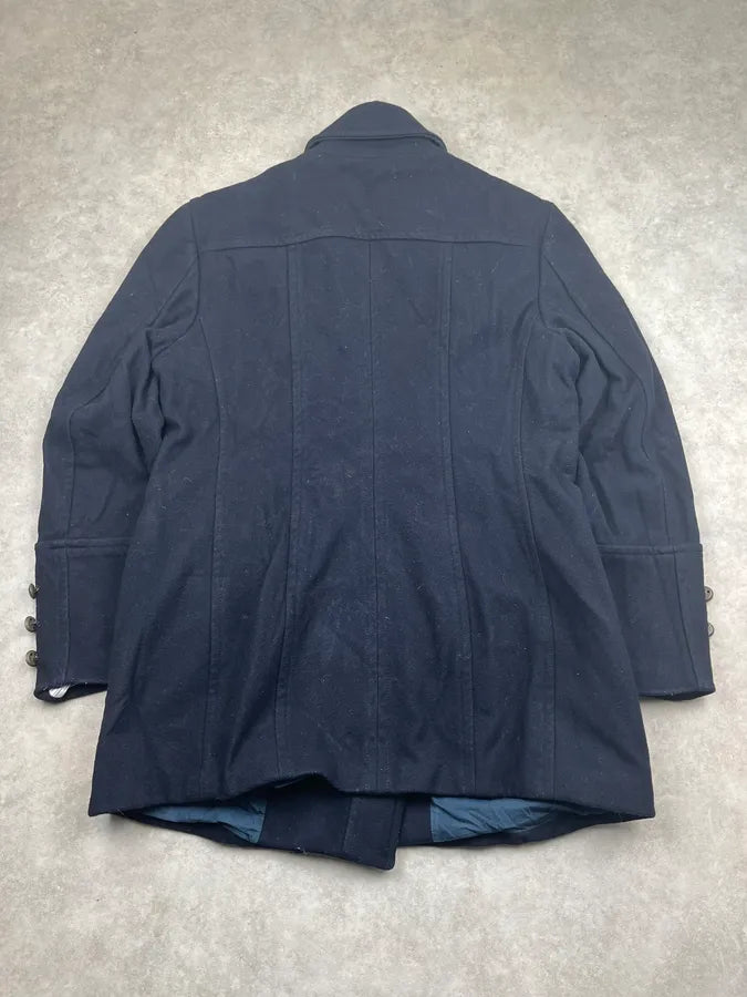 FW2006 Dolce & Gabbana Navy Wool Double-Breasted Coat HSSMExu 6