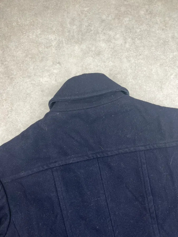 FW2006 Dolce & Gabbana Navy Wool Double-Breasted Coat HSSMExu 7