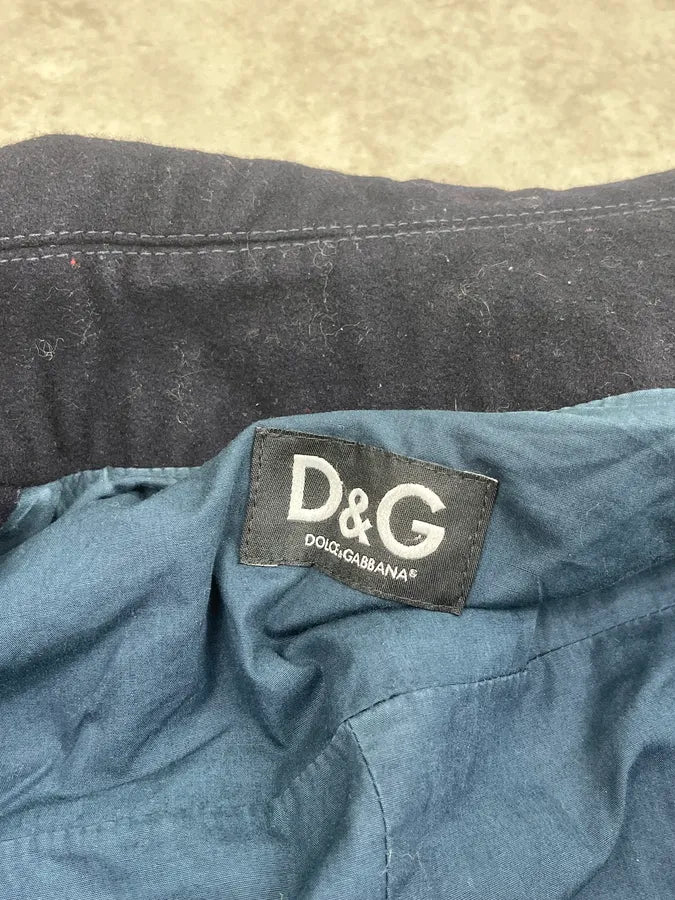 FW2006 Dolce & Gabbana Navy Wool Double-Breasted Coat HSSMExu 11