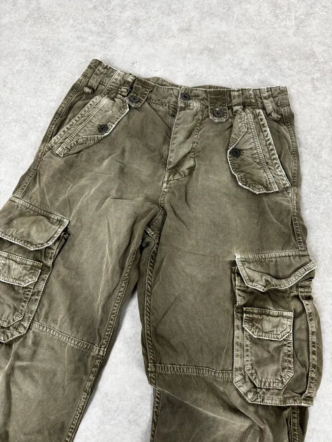 AW2004 Dolce & Gabbana Olive Green Multi Pockets Cargo Pants sHrVxWY 5