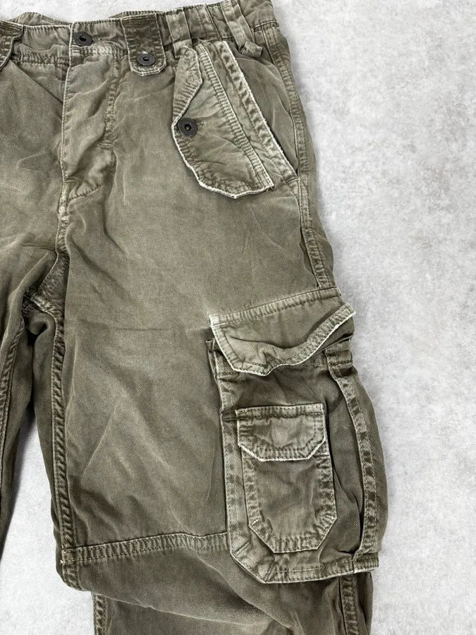 AW2004 Dolce & Gabbana Olive Green Multi Pockets Cargo Pants sHrVxWY 7