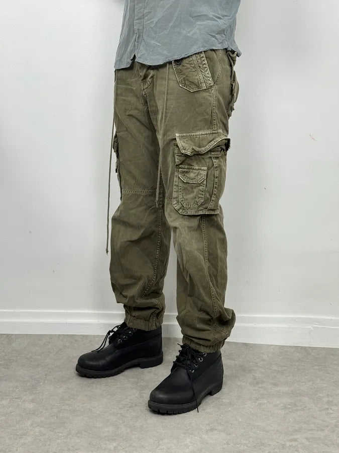 AW2004 Dolce & Gabbana Olive Green Multi Pockets Cargo Pants sHrVxWY 2
