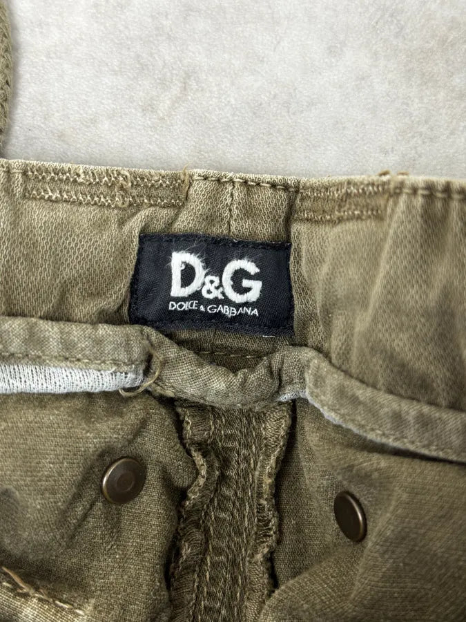 AW2004 Dolce & Gabbana Olive Green Multi Pockets Cargo Pants sHrVxWY 11