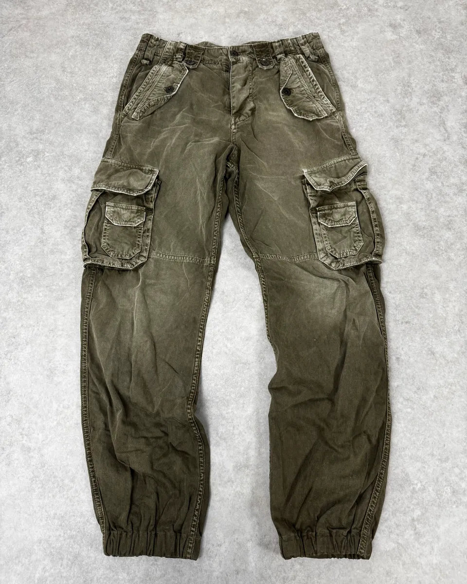 AW2004 Dolce & Gabbana Olive Green Multi Pockets Cargo Pants sHrVxWY 0