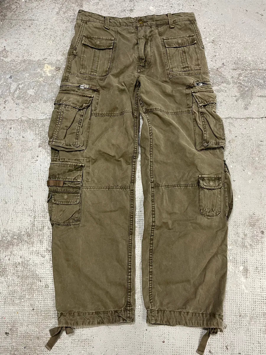 FW2006 Dolce & Gabbana Olive Multi Pockets Cargo Pants (L) KCTxzbh 1