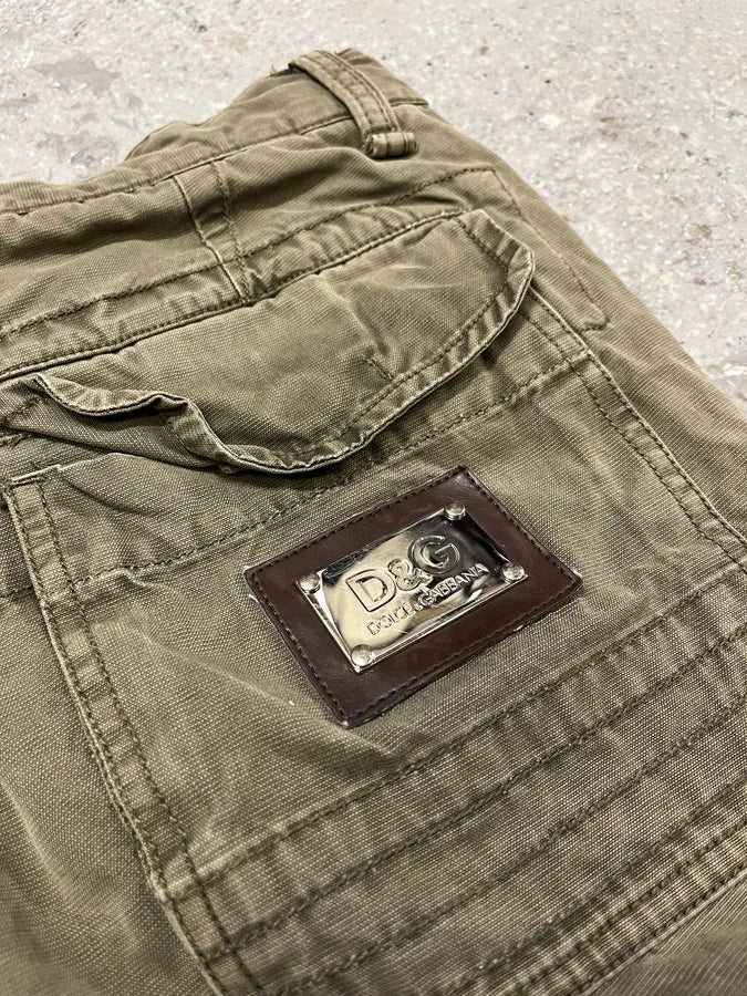 FW2006 Dolce & Gabbana Olive Multi Pockets Cargo Pants (L) KCTxzbh 11
