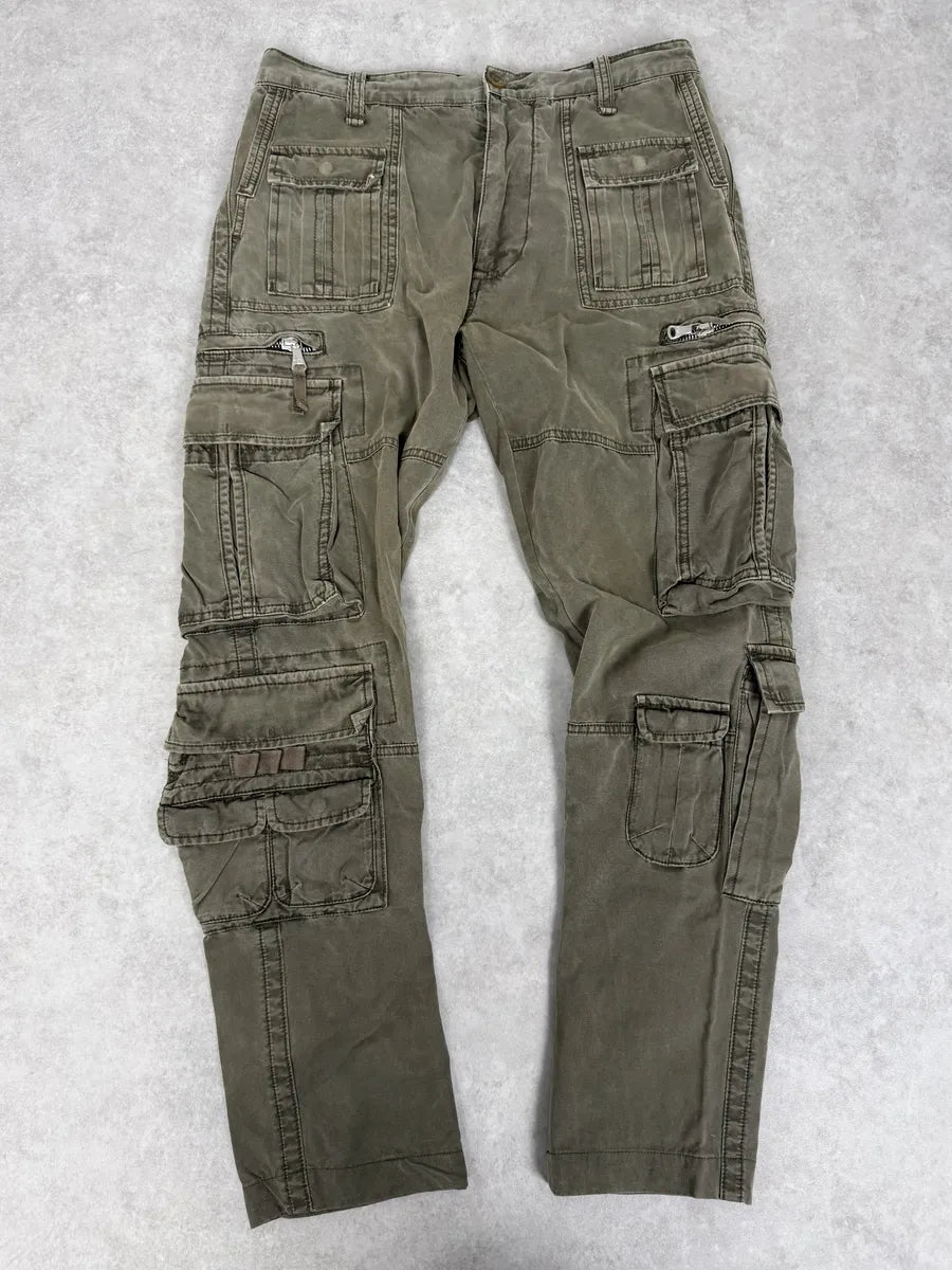FW2006 Dolce & Gabbana Olive Multi Pockets Cargo Pants NAvenDF 0