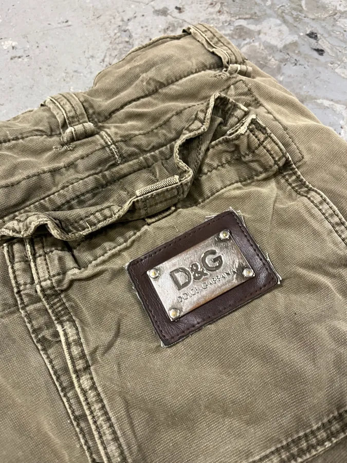 FW2006 Dolce & Gabbana Olive Multi Pockets Cargo Shorts (XL) crclaNW 9