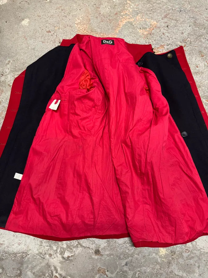 FW2006 Dolce & Gabbana Red Wool Double-Breasted Officer Coat mlpUQhF 11