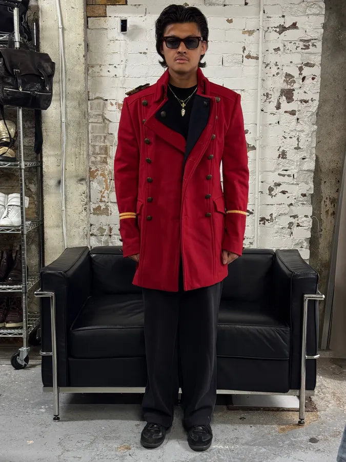 FW2006 Dolce & Gabbana Red Wool Double-Breasted Officer Coat mlpUQhF 2