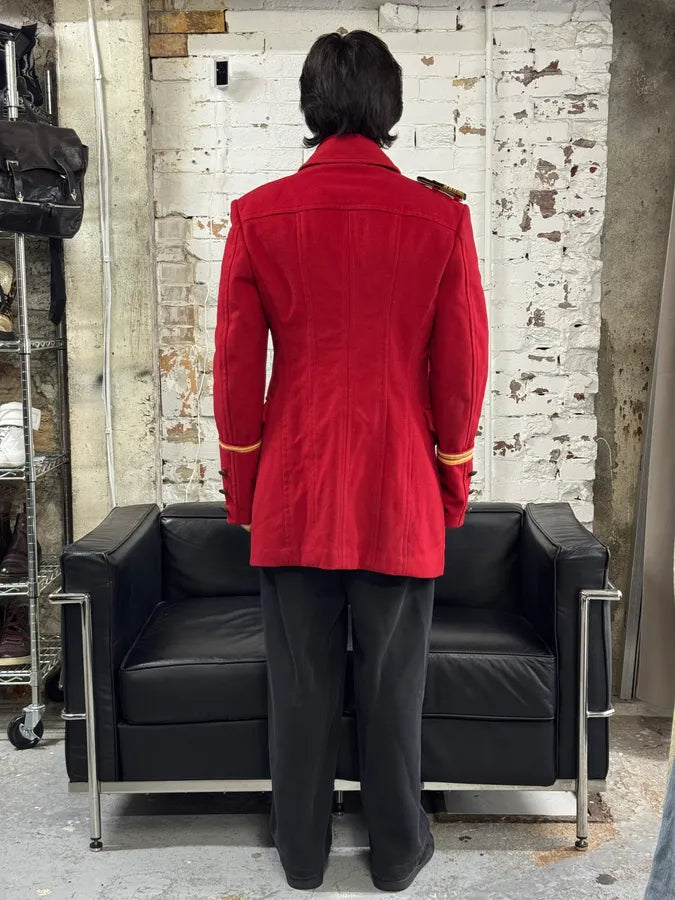 FW2006 Dolce & Gabbana Red Wool Double-Breasted Officer Coat mlpUQhF 3