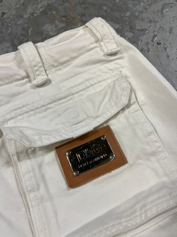 FW2006 Dolce & Gabbana White Multi Pockets Cargo Shorts aEOXeBj 8