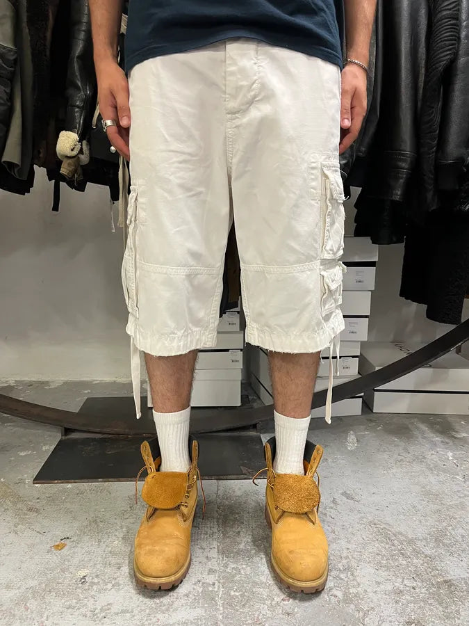 FW2006 Dolce & Gabbana White Multi Pockets Cargo Shorts HWkZvEw 0