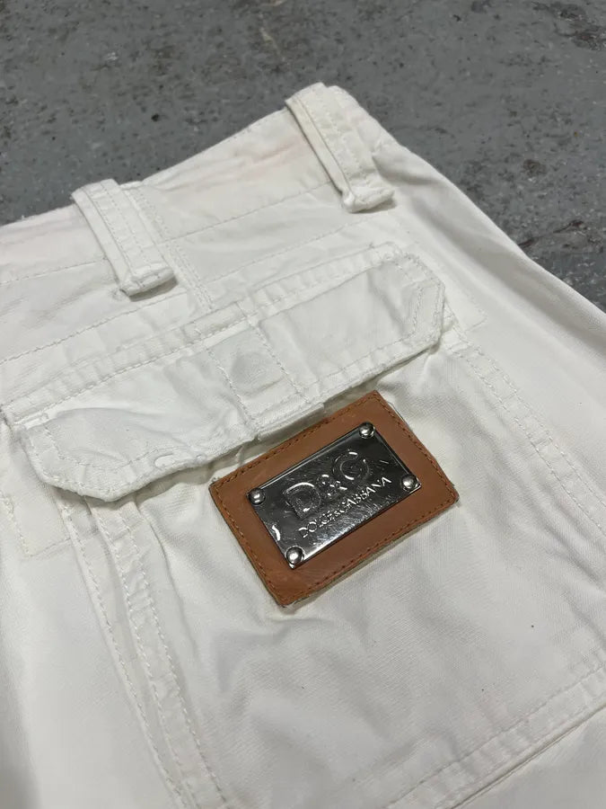 FW2006 Dolce & Gabbana White Multi Pockets Cargo Shorts HWkZvEw 7