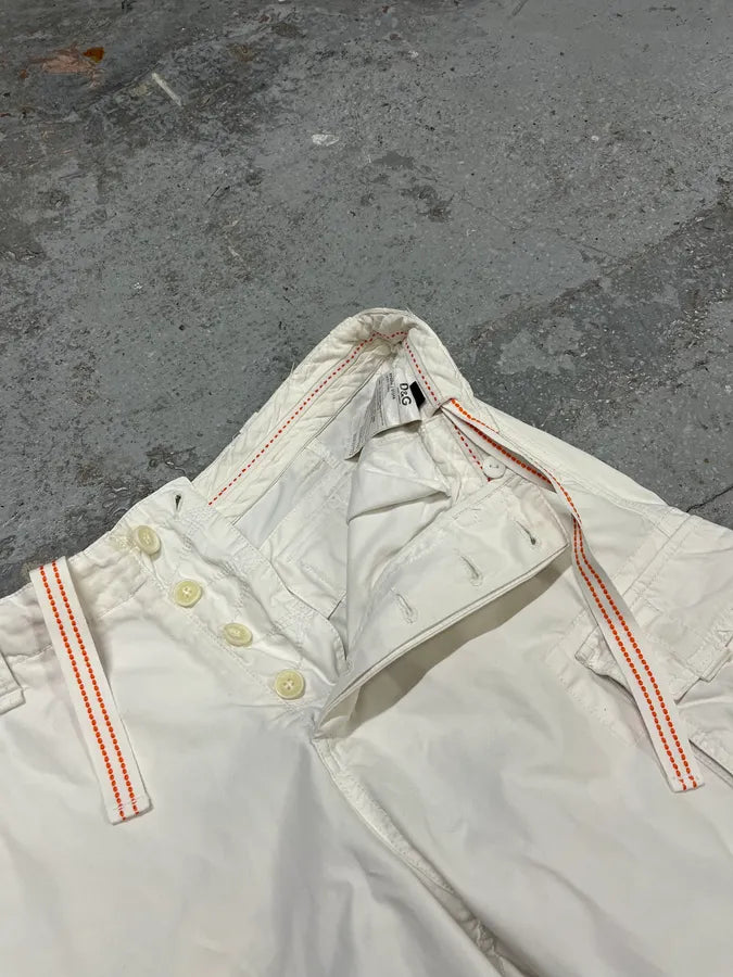 FW2006 Dolce & Gabbana White Multi Pockets Cargo Shorts HWkZvEw 9
