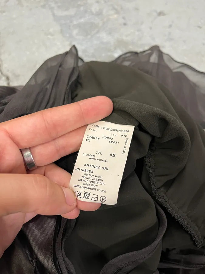 FW2006 Emporio Armani Black Mesh Asymmetrical Dress (S/M) XqPiyCf 5