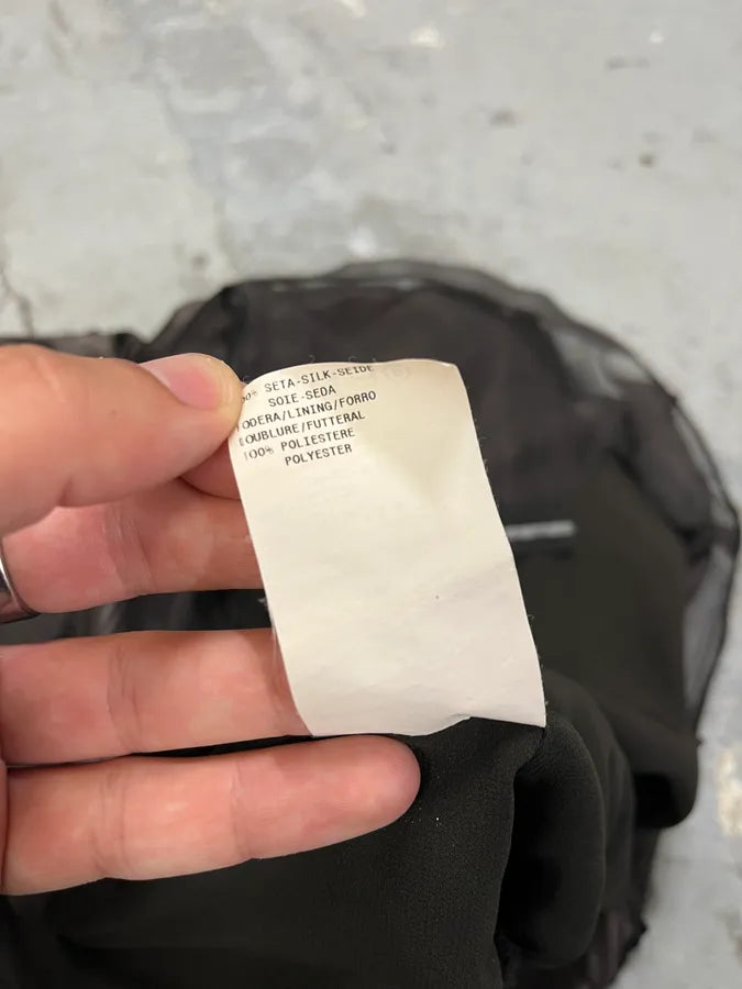 FW2006 Emporio Armani Black Mesh Asymmetrical Dress (S/M) XqPiyCf 6