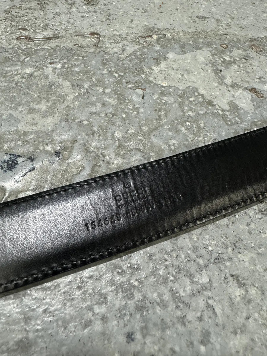 FW2006 Gucci Black Bamboo Buckle Leather Belt iZOPCpX 5