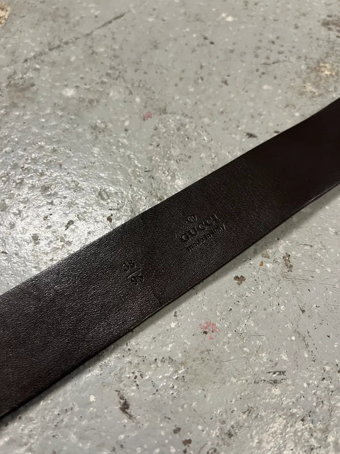 FW2006 Gucci Black Obscure Bamboo Leather Belt (OS) VjjKuJv 9