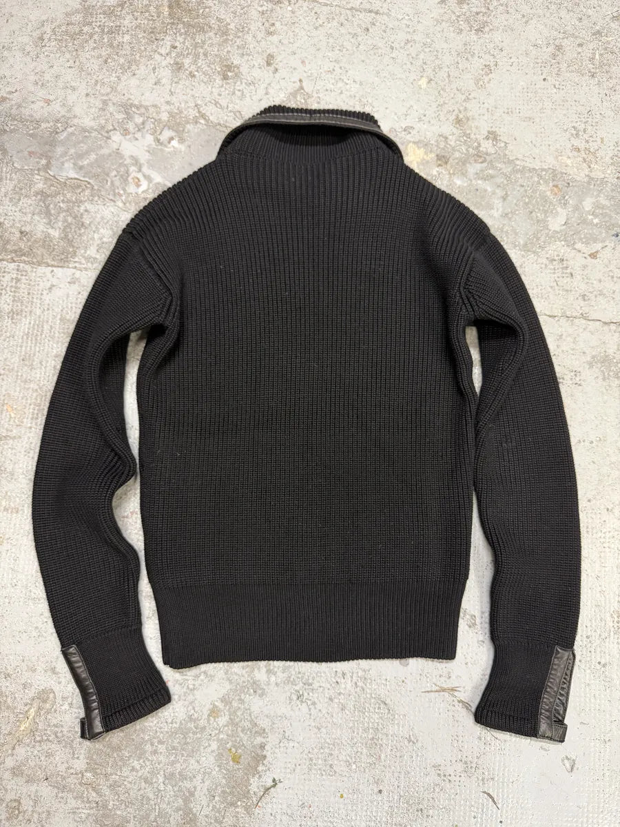 FW2006 Gucci Black Wool & Leather Jacket klAJODr 1