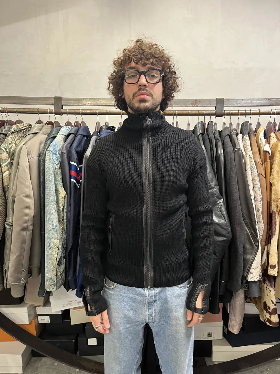 FW2006 Gucci Black Wool & Leather Jacket klAJODr 2