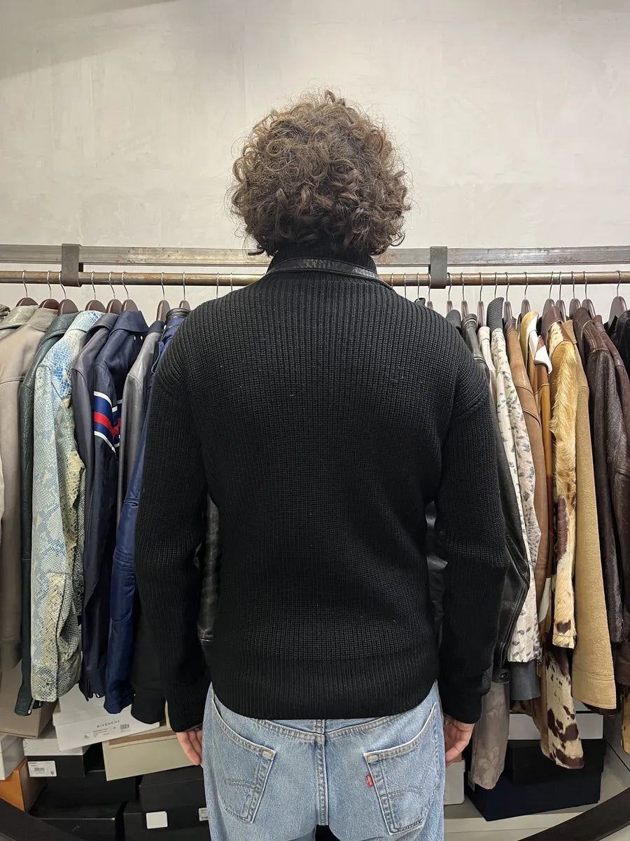 FW2006 Gucci Black Wool & Leather Jacket klAJODr 3