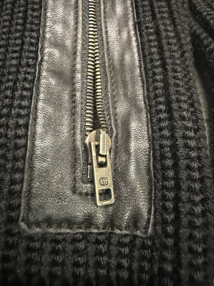 FW2006 Gucci Black Wool & Leather Jacket klAJODr 7