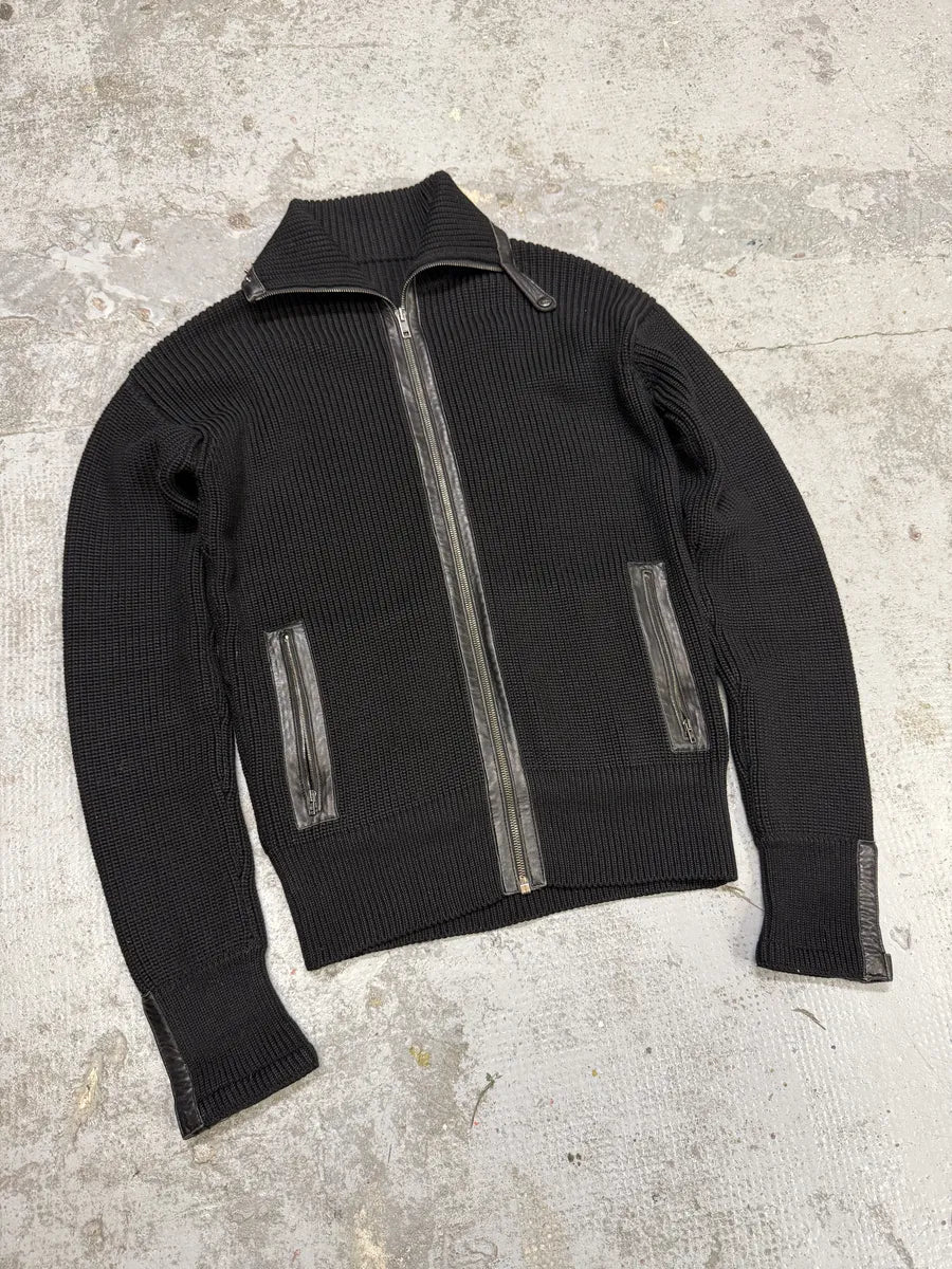 FW2006 Gucci Black Wool & Leather Jacket klAJODr 9