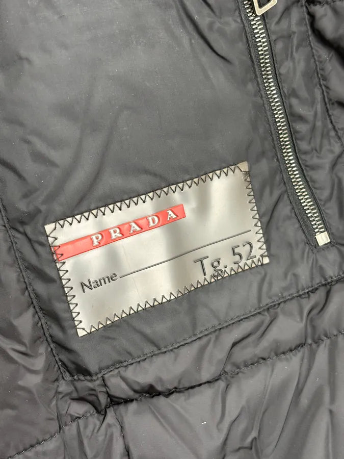 FW2006 Prada Black Biker Leather Bomber Jacket mdZdUnd 10