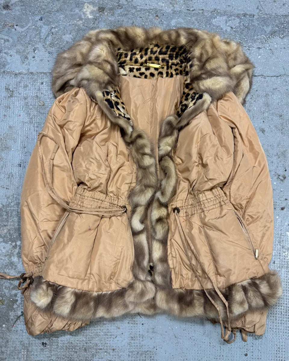 FW2006 Roberto Cavalli Beige Fur Premium Royal Jacket (M) fXotRHY 0