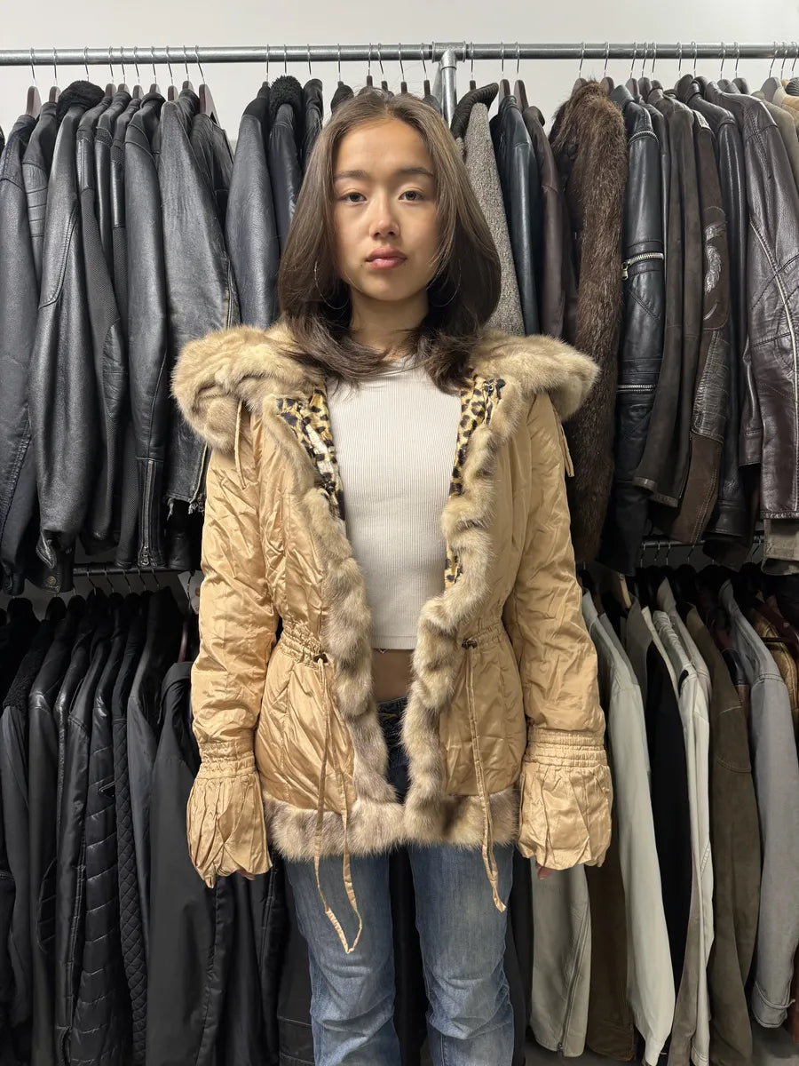 FW2006 Roberto Cavalli Beige Fur Premium Royal Jacket (M) fXotRHY 2