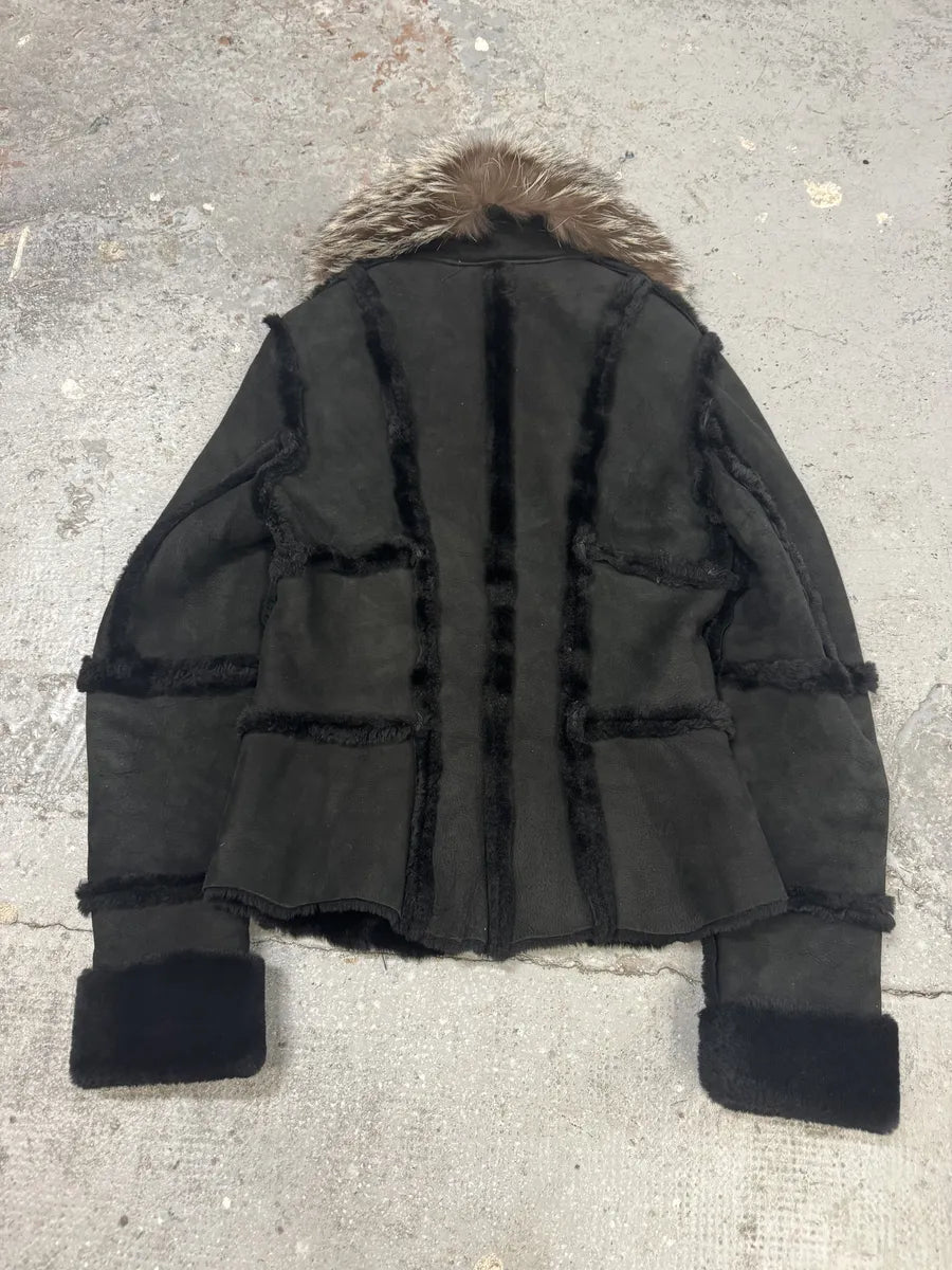 FW2006 Roberto Cavalli Black Fur Premium Leather Jacket (M) 1