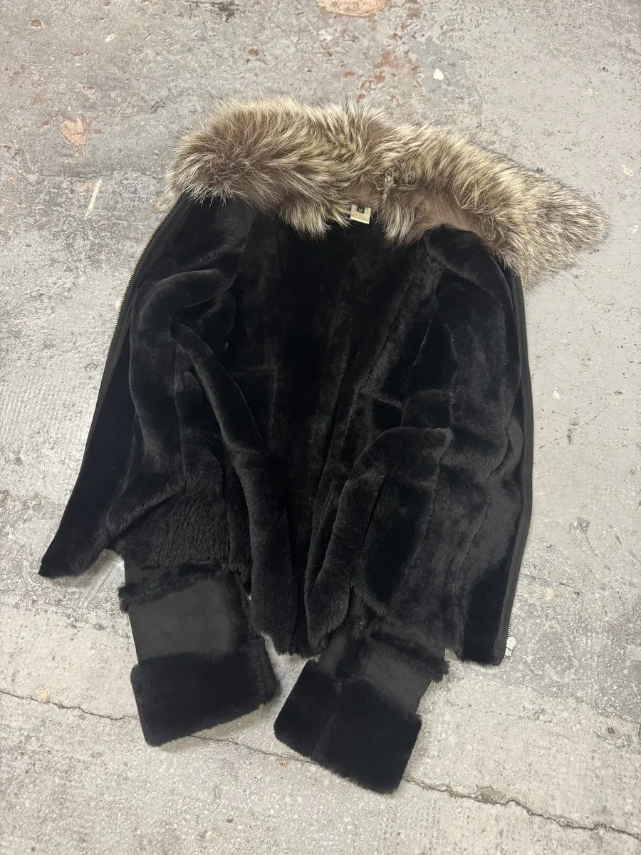 FW2006 Roberto Cavalli Black Fur Premium Leather Jacket (M) 4
