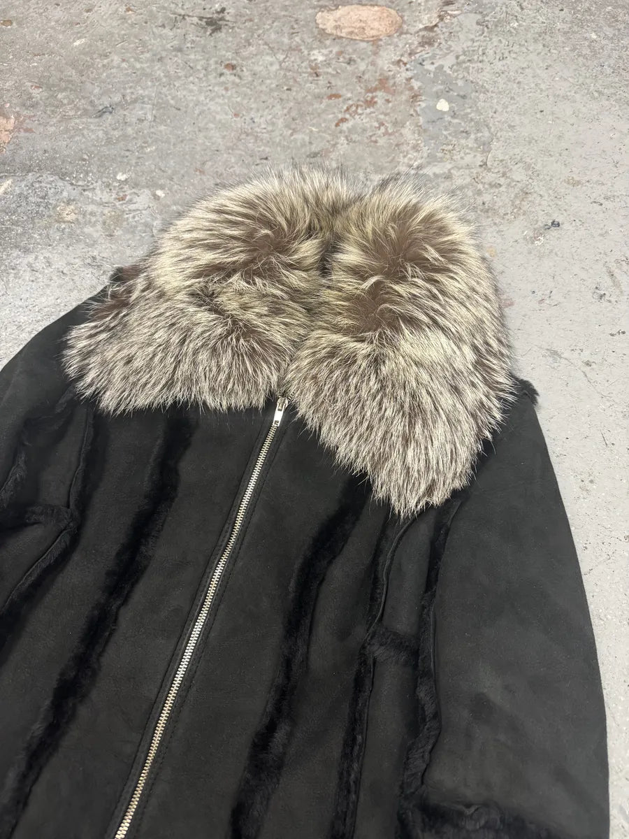 FW2006 Roberto Cavalli Black Fur Premium Leather Jacket (M) 6