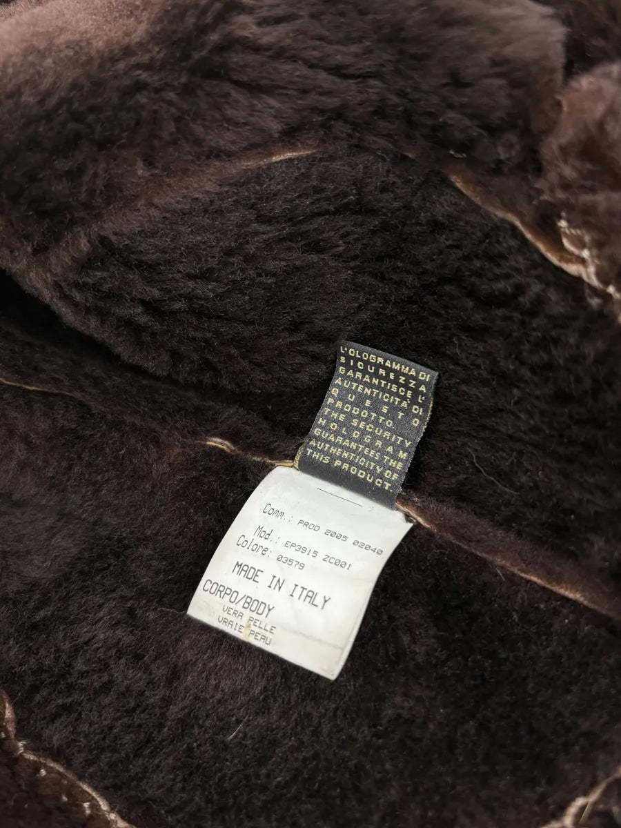 FW2006 Roberto Cavalli Long Hybrid Brown Fur Python Leather Jacket mUUkXTx 10