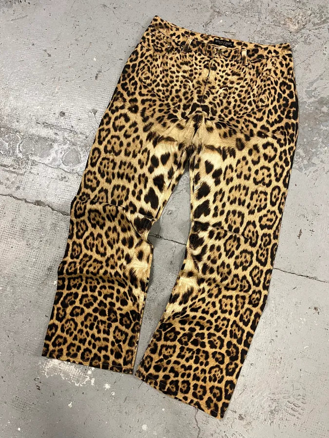 FW2006 Roberto Cavalli Savage Premium Leopard Print Pants (L) 4