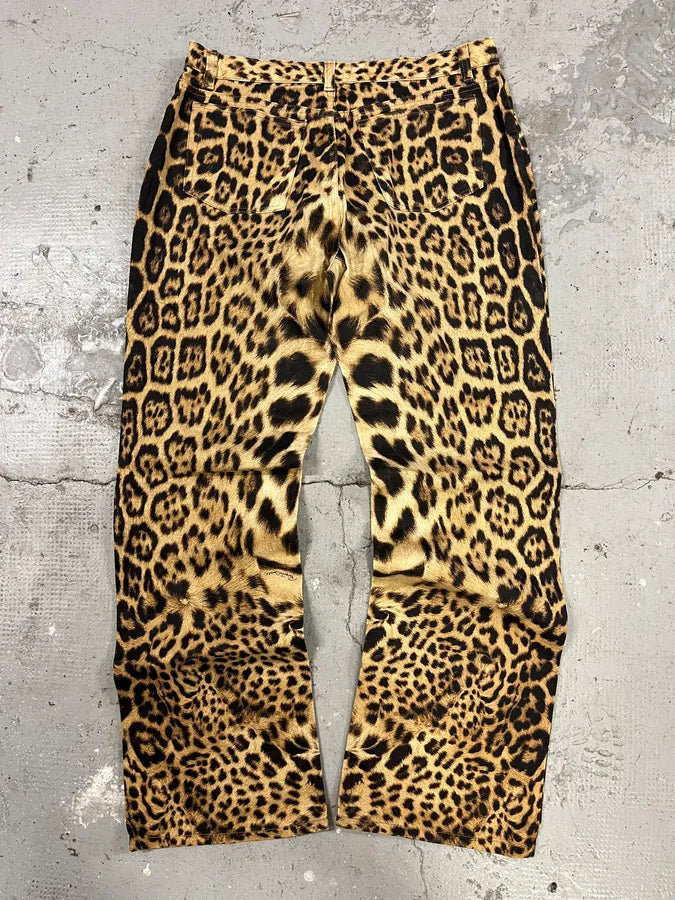 FW2006 Roberto Cavalli Savage Premium Leopard Print Pants (L) 5