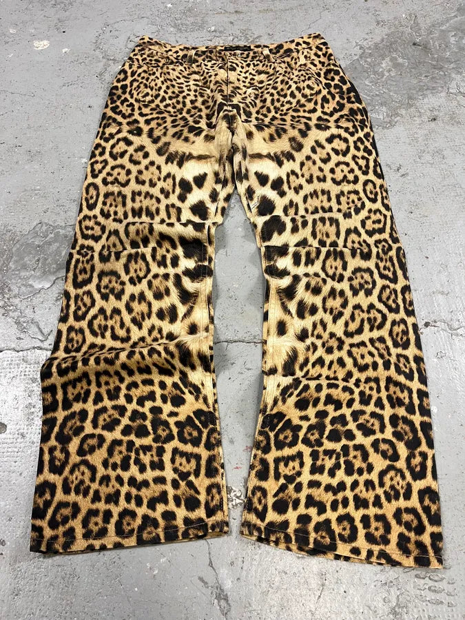 FW2006 Roberto Cavalli Savage Premium Leopard Print Pants (L) 6