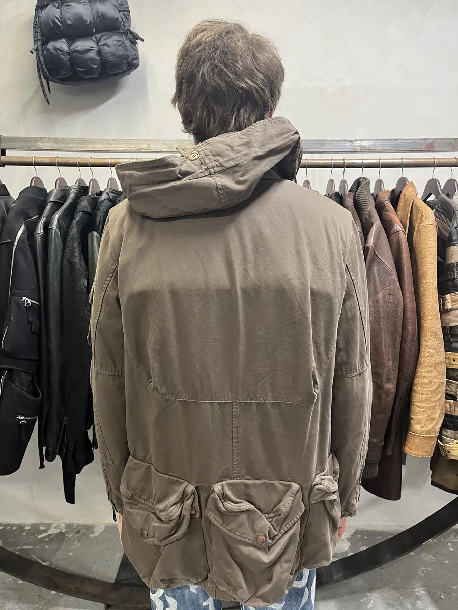 FW2006 Roberto Cavalli Utility Multi-Pockets Brown Jacket aQmINVw 3