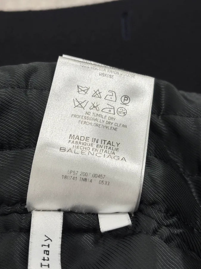 FW2007 Balenciaga Navy Wool Shearling Peacoat Jacket AkedAtj 11