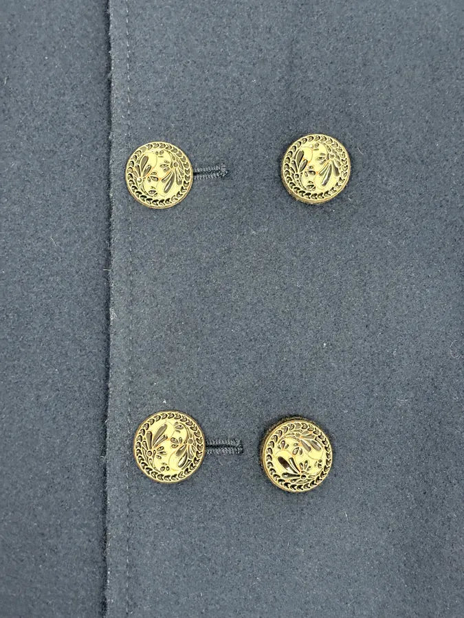 FW2007 Balenciaga Navy Wool Shearling Peacoat Jacket AkedAtj 8