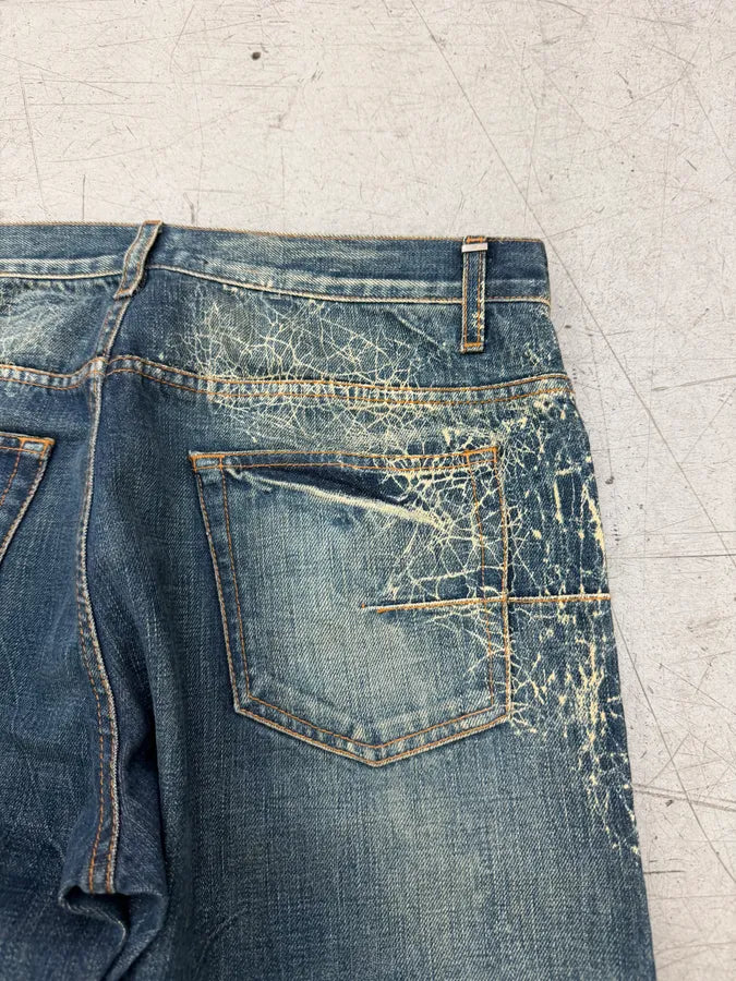 FW2007 Dior Navy Spiderweb Denim Jeans by Hedi Slimane LEMxZgQ 8