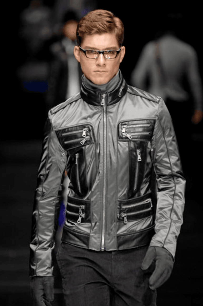 FW2007 Dolce & Gabbana Black Multi Zip Utility Nylon Leather Jacket (S/M) 1