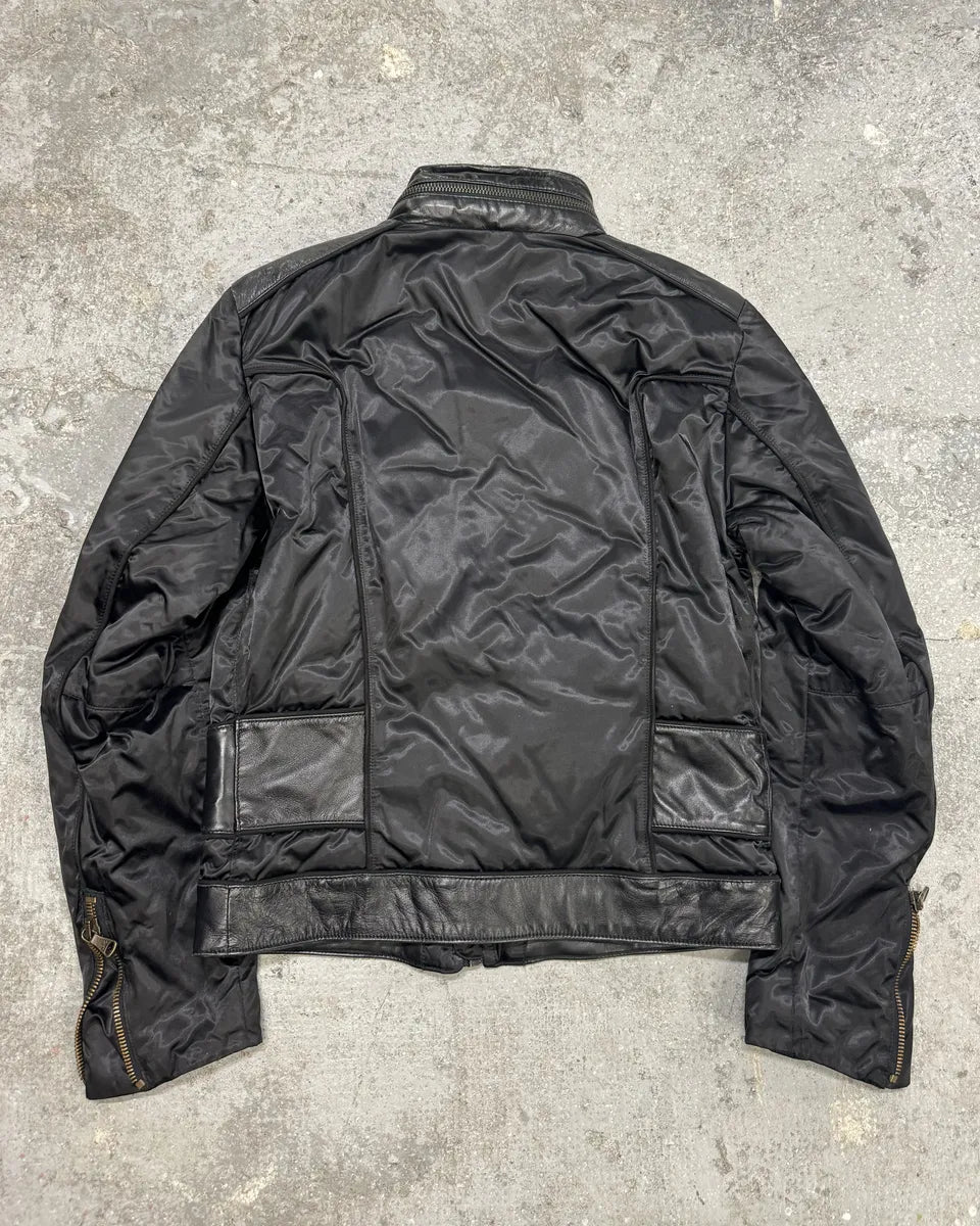 FW2007 Dolce & Gabbana Black Multi Zip Utility Nylon Leather Jacket (S/M) 3