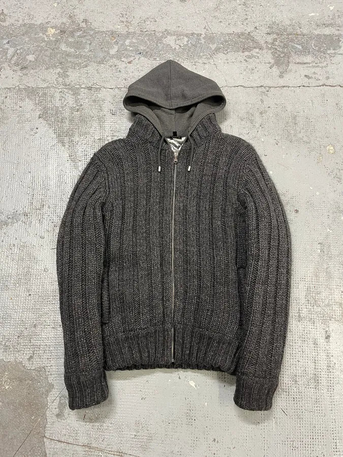 FW2007 Dolce & Gabbana Grey Wool Hooded Jacket mpzwTzf 0