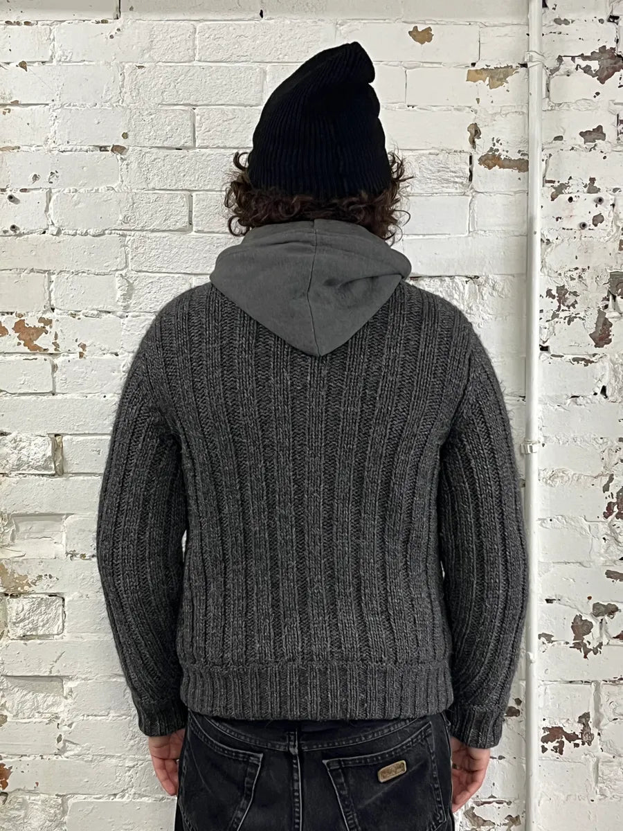 FW2007 Dolce & Gabbana Grey Wool Hooded Jacket mpzwTzf 2