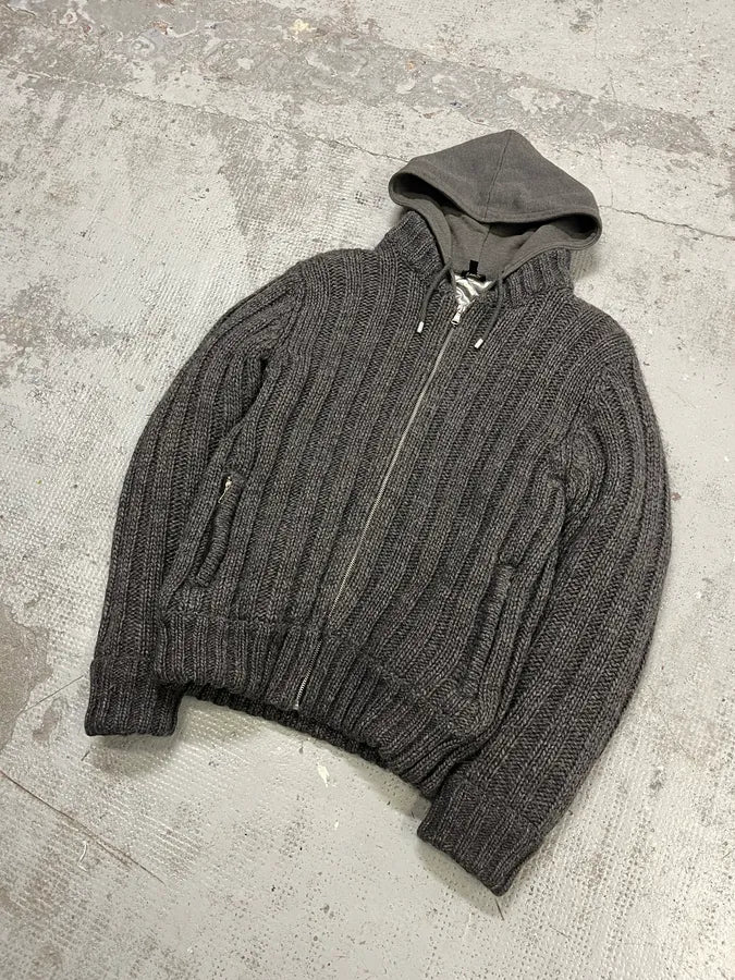 FW2007 Dolce & Gabbana Grey Wool Hooded Jacket mpzwTzf 3