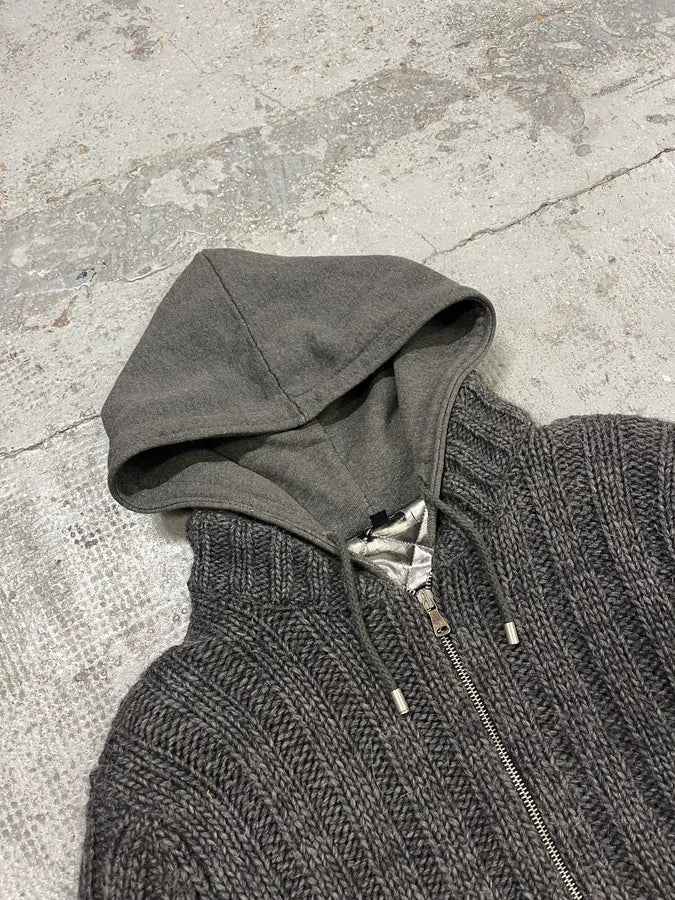 FW2007 Dolce & Gabbana Grey Wool Hooded Jacket mpzwTzf 4